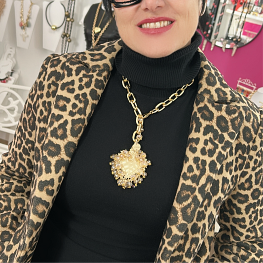 Collana “cuore y” cuore sacro con cristalli