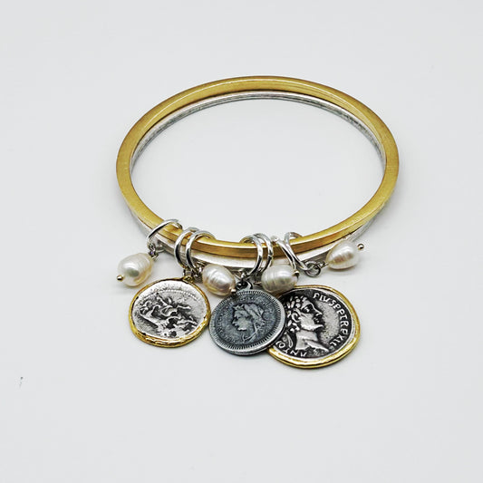 Bracciale con Monete e perle