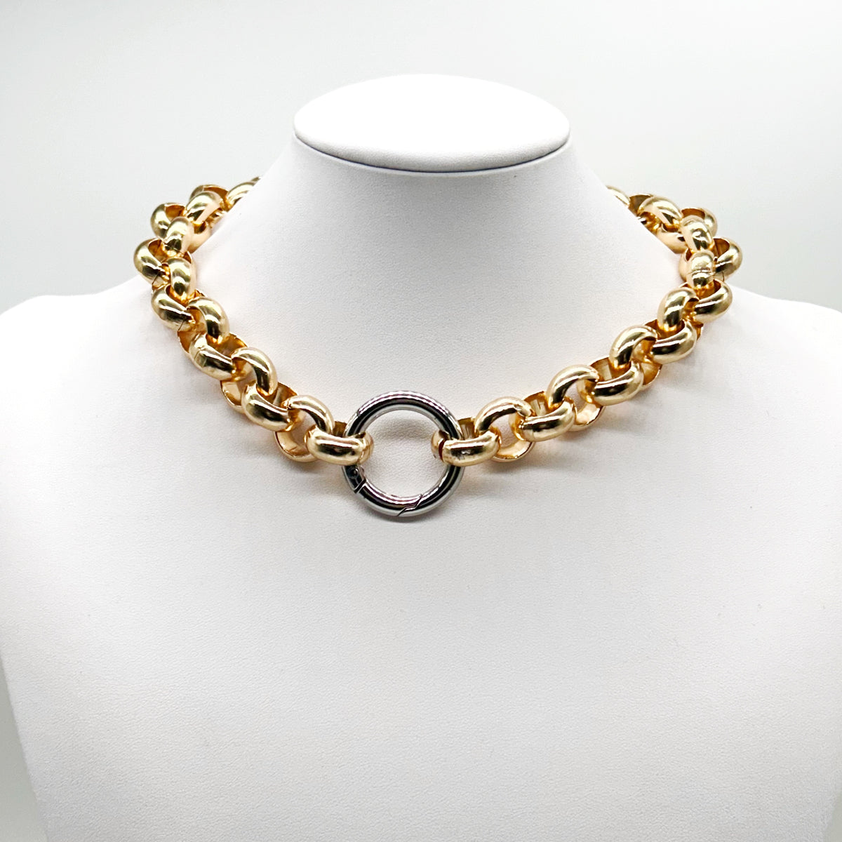 Girocollo maxi Rolò in alluminio oro e argento – Chicèchic